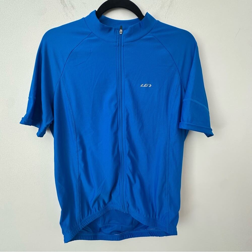Louis Garneau Bike Jersey Bright Blue Full Zip Short Sleeve Size Medium NWT